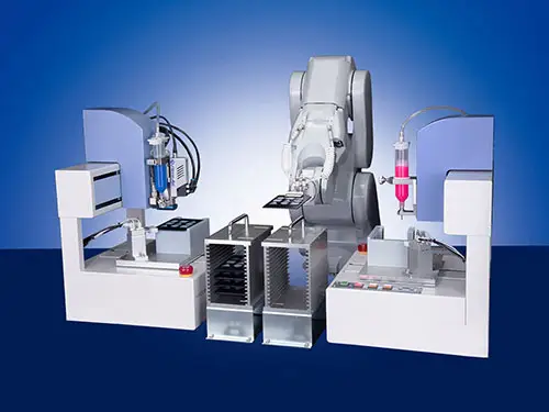 เครื่องจ่ายเจ็ทแบบไม่สัมผัส HM-AeroJet สำหรับกาวร้อนละลาย